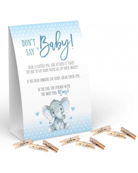 Party Games & Activities Elephant Boy Baby Shower Don't Say Baby Clothespin Game - CT195D2ROGH $23.97
