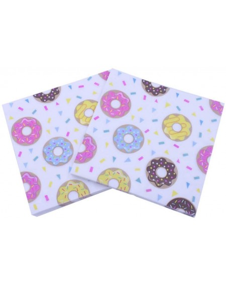 Tableware 20pcs Donut Paper Napkins Festive and Party 2-Ply Color Printing Disposable Tissue Table Decoration 13" x 13 - Donu...