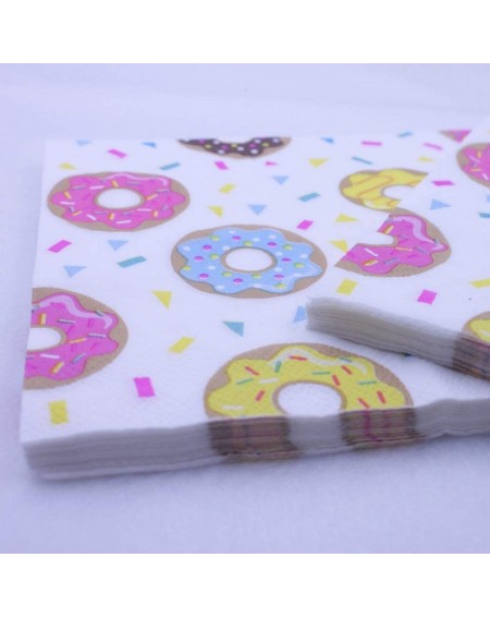 Tableware 20pcs Donut Paper Napkins Festive and Party 2-Ply Color Printing Disposable Tissue Table Decoration 13" x 13 - Donu...