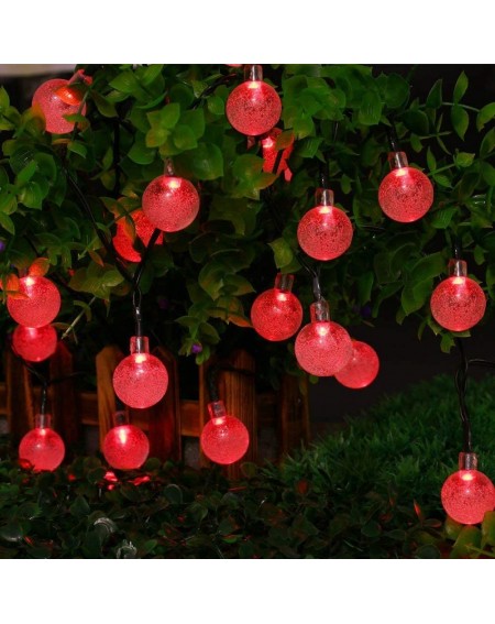 Outdoor String Lights Solar String Lights Outdoor-Bubble Globe Solar Lights 20foot 30 LED String Light Crystal Ball Lighting ...