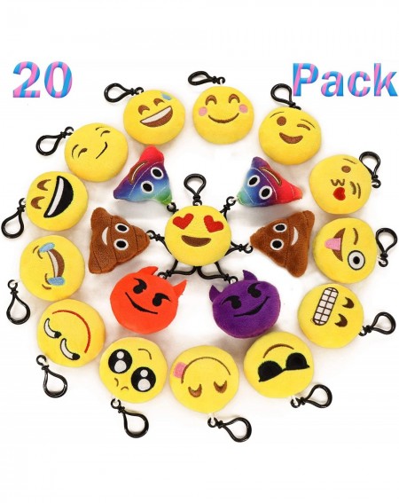 Party Favors Pack of 20 5cm/2" Emoji Poop Plush Keychain Birthday Party Favors Supplies Mini Pillows Set- Emoticon Backpack C...