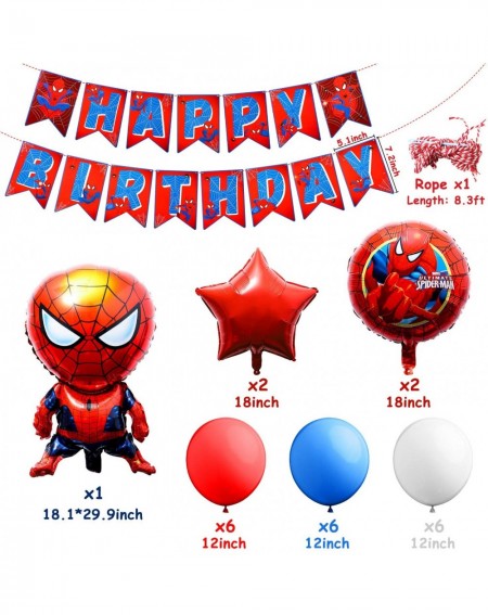 Party Favors 87Pcs Spiderman Party Decorations Favors for Kids Birthday- Spiderman Happy Birthday Banner- Foil Latex Balloons...
