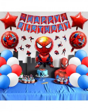 Party Favors 87Pcs Spiderman Party Decorations Favors for Kids Birthday- Spiderman Happy Birthday Banner- Foil Latex Balloons...