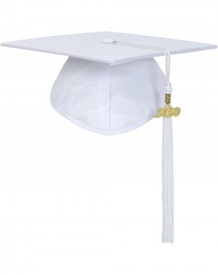 Hats Unisex Adult Matte Graduation Cap with 2020 Tassel - White - CN1933AULID $20.85