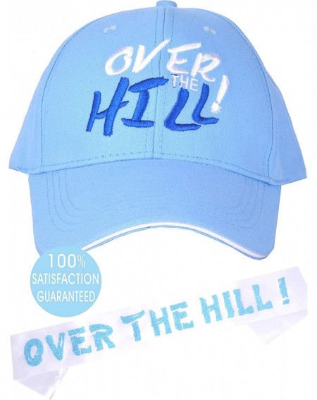 Party Packs Over The Hill for Men- Over The Hill Blue Birthday Cap and White Sash- Over The Hill Party Supplies- Over The Hil...