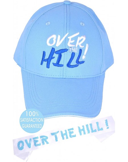 Party Packs Over The Hill for Men- Over The Hill Blue Birthday Cap and White Sash- Over The Hill Party Supplies- Over The Hil...