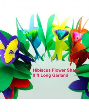 Banners & Garlands 3-Pack 9 Ft Tropical Tissue Flower Garland- Multicolored Tissue Paper Flower Garland Decor - Hawaiian Luau...