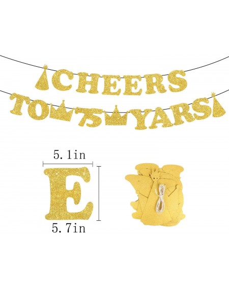 Banners Cheers to 75 Years Banner Celebration 75 Years Old- 75th Birthday Hanging Bunthing Party Decorations - CG18YSQYE0T $9.53