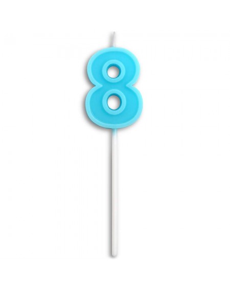 Cake Decorating Supplies Birthday Candles Number 8 Cute Blue Happy Birthday Candle Cake Topper for Party Decoration - Blue Nu...
