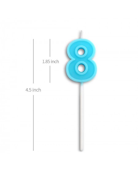 Cake Decorating Supplies Birthday Candles Number 8 Cute Blue Happy Birthday Candle Cake Topper for Party Decoration - Blue Nu...