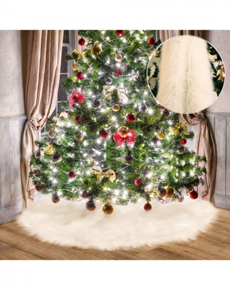 Tree Skirts White Faux Fur Christmas Tree Skirt Snow Tree Skirts for Christmas Holiday Decorations (80 cm) - C218KQY09M9 $31.37