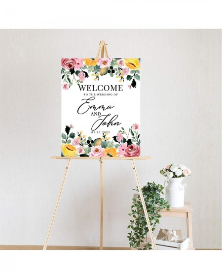 Guestbooks Custom Large Wedding Canvas Guestbook Alternative- 16 x 20 Inches- Spring and Summer Florals- Vertical- Personaliz...