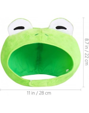 Hats Cute Frog Cap Green Plush Frog Shaped Hat Headgear Novelty Party Dress up Cosplay Costume- 28x25x1.5cm - CE18QSKGL2A $14.60