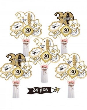 Centerpieces Birthday Party Decoration Set Golden Birthday Party Centerpiece Sticks Glitter Table Toppers Party Supplies- 24 ...