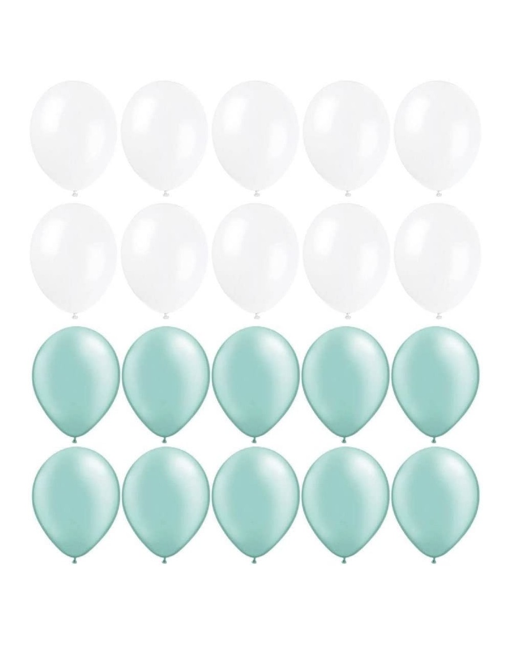 Balloons 10" Pastel White & Mint Green Premium Latex Balloons - Great for Kids- Adult Birthdays- Weddings- Receptions- Baby S...