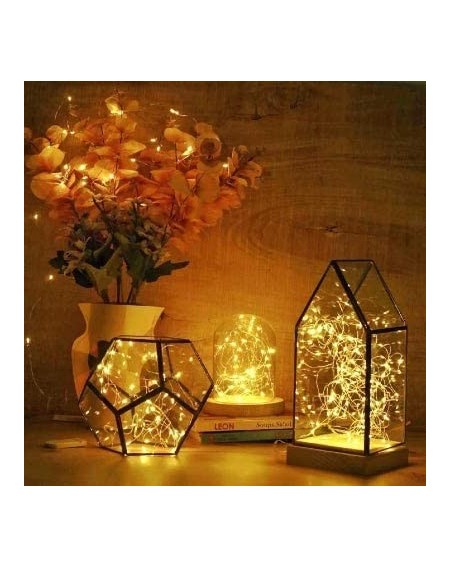 Indoor String Lights Fairy String Lights- 15 Pack 10ft 30 Micro Starry LED String Lights Battery Powered Waterproof Silver Wi...