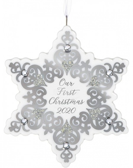 Ornaments Ornament 2020 Year-Dated- Our First Christmas Snowflake- Porcelain - Porcelain Snowflake - C8195ASL425 $36.34