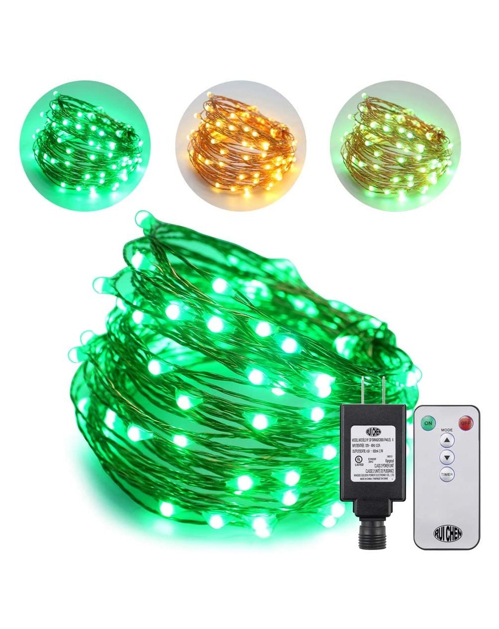 Outdoor String Lights Dual Color LED String Lights- 33FT 100 LED Plug in Dimmable Copper Wire Decorative Fairy Lights with UL...