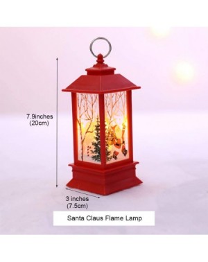 Candleholders Portable Christmas Decoration Lantern- 7.9-inch Tall Christmas Santa Claus Flame Red Lamp Hanging Fairytale Dec...