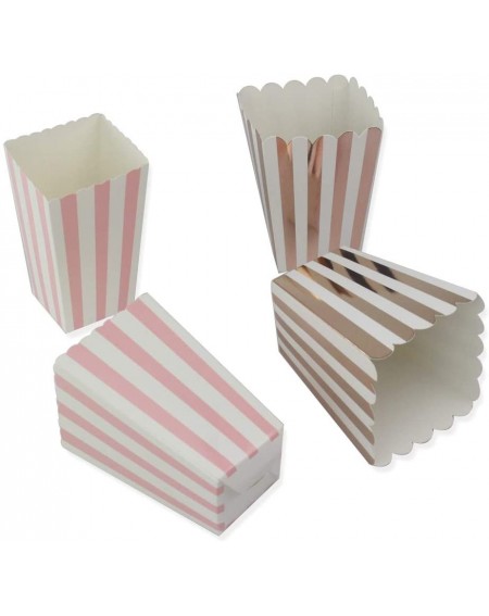 Favors Popcorn Boxes Pink Rose Gold Paper Candy Favor Boxes Cardboard Cantainer 48PCS-Great for Movie Night-Carnival Party Su...