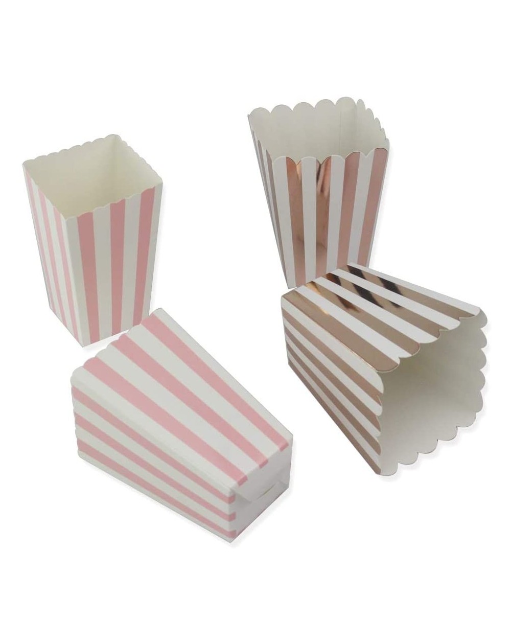 Favors Popcorn Boxes Pink Rose Gold Paper Candy Favor Boxes Cardboard Cantainer 48PCS-Great for Movie Night-Carnival Party Su...
