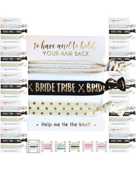 Favors 10 x 3-Pack Hair Ties - Bride Tribe - Bachelorette and Wedding Shower Party Favors for Bridesmaids - 30 Hair Ties in T...