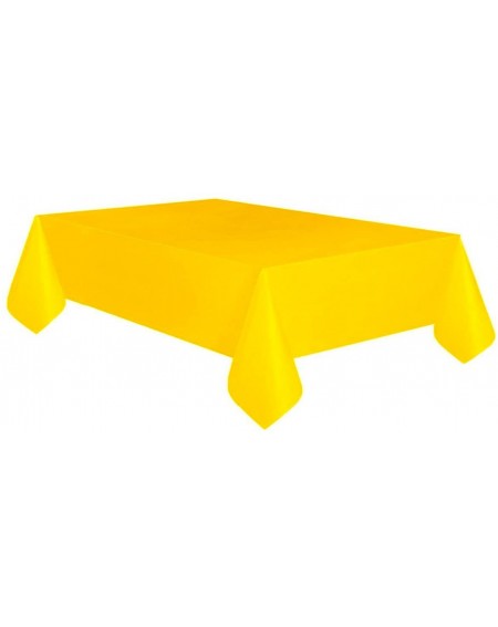 Tablecovers 6-Pack Premium Plastic Table Cover Medium Weight Disposable Tablecloth-6PK 54"x108"-Yellow-TC58313 - Yellow - CK1...