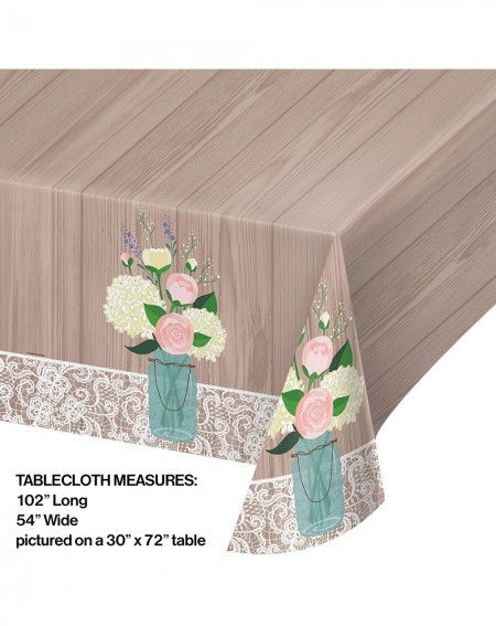 Tablecovers Rustic Wedding Plastic Tablecloths- 3 ct - CA18NKIEYQC $27.06