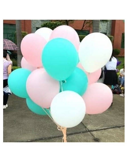 Balloons Party Balloons 12 Inch Wedding Decoration Latex Balloons (Blue Light Pink White) - CY12MYB2AYI $9.25