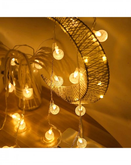 Indoor String Lights 25.7FT 50 LED Battery Operated Globe String Lights- 8 Modes Warm White LED String Lights for Bedroom- Gl...