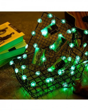Indoor String Lights Green String Lights-10ft 40 LEDs Green Palm Leaves Fairy Light- Battery Powered with 12 Modes- Remote an...
