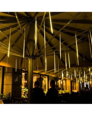 Indoor String Lights Meteor Shower Lights- Rain Drop Lights 8 Tube 11.81 Inch 192 LED Snowfall Led Lights- Waterproof Garden ...