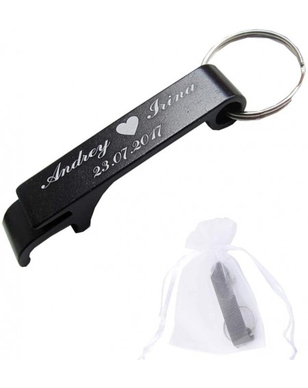 Favors 50pcs Personalized Engraved Bottle Openers Keychains Wedding Favors Party Promotional Giveaway Gift+ White Organza bag...