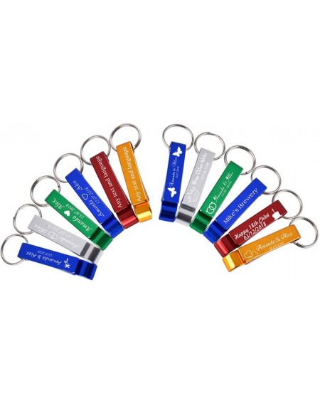 Favors 50pcs Personalized Engraved Bottle Openers Keychains Wedding Favors Party Promotional Giveaway Gift+ White Organza bag...