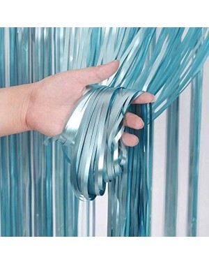 Photobooth Props Blue Tinsel Foil Fringe Curtains - Under The Sea Baby Shower Birthday Photo Backdrops Bachelorette Wedding B...