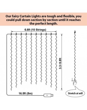Indoor String Lights Upgrade 300 LED Curtain String Light- 6.56ftx9.8ft Copper Wire Lights- USB Powered Hanging Window Fairy ...