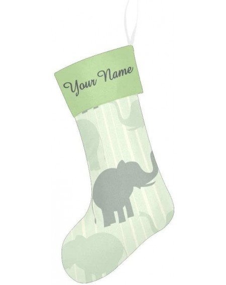 Stockings & Holders Christmas Stocking Custom Personalized Name Text Funny Elephant for Family Xmas Party Decor Gift 17.52 x ...