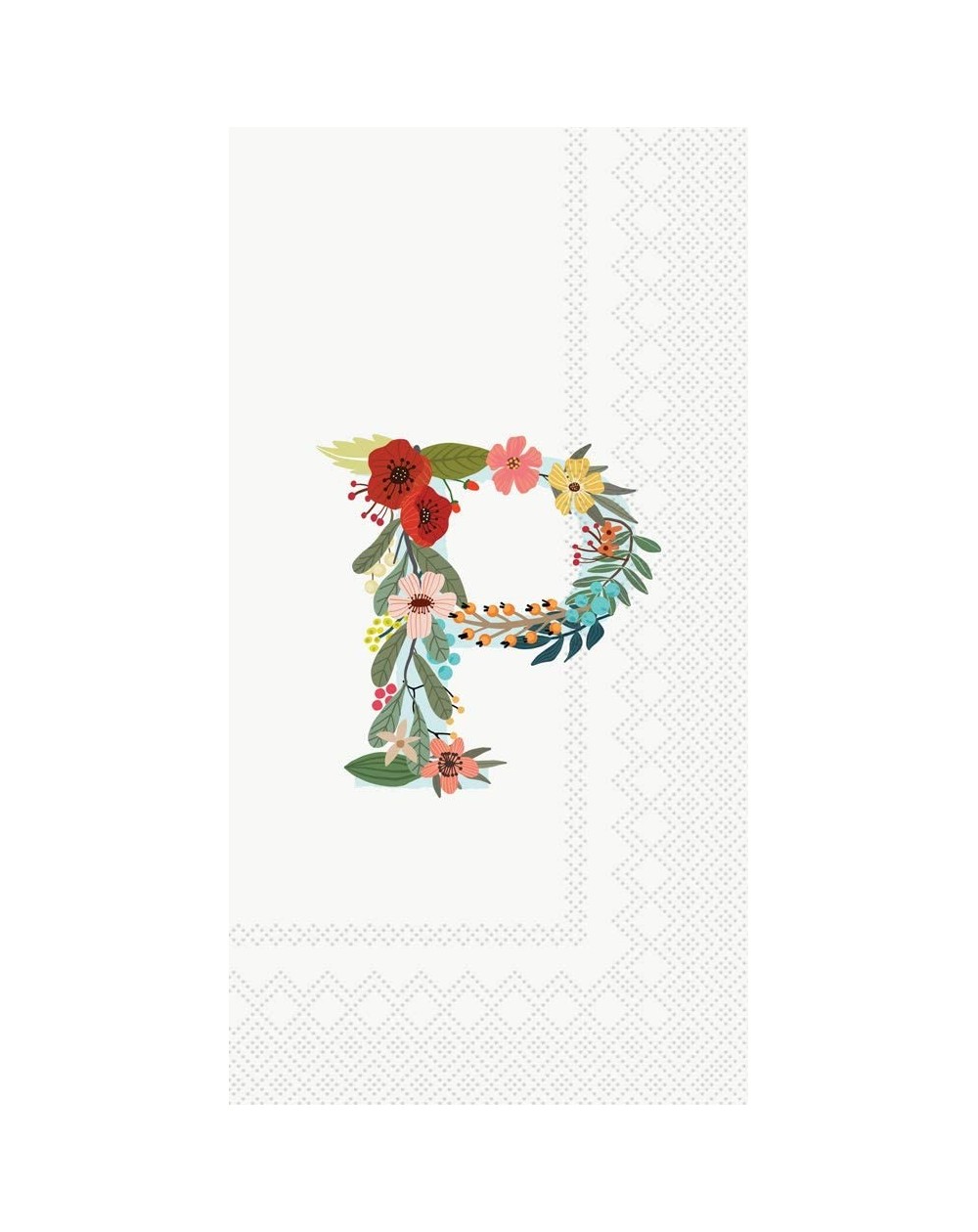 Tableware Guest Towel Buffet Paper Napkins- 8.5 x 4.5-Inches- Floral Monogram P - Floral Monogram P - CC18SDUT9K0 $9.93