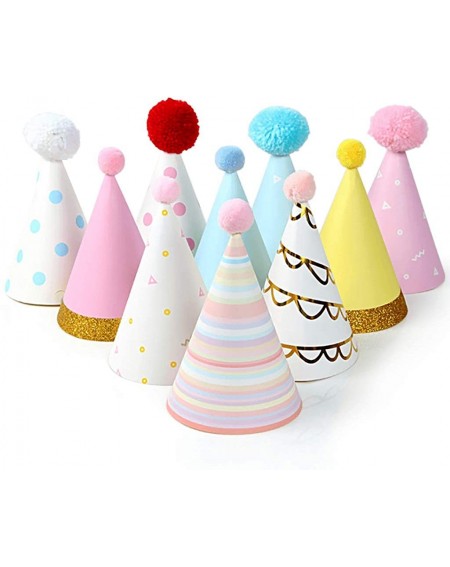 Party Hats Colorful Party Hats - Fun Celebration Kit of 10 Cone Party Hats for Kids Birthday Party and DIY Crafts - Party Sup...