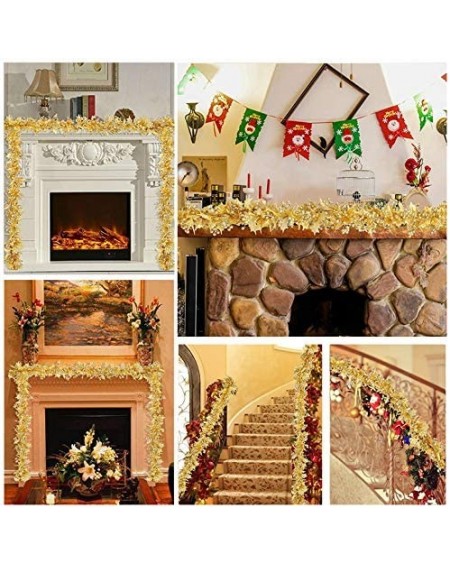 Garlands 11Ft Christmas Garland 2PCS Artificial Holiday Hanging Garlands Christmas Vine Decoration for Stairs Wall Fireplace ...