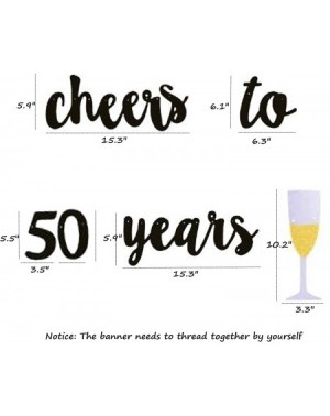 Banners & Garlands Cheers to 50 Years Banner Glitter 50th Birthday Party Bnners Champagne Glasses Banner Wedding Anniversary ...