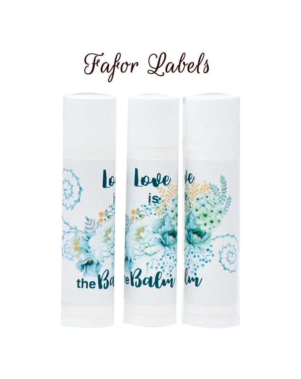 Favors Mint Teal Floral Lip Balm Labels- Teal Rustic Chapstick Labels- Lip Balm Favor Labels - CD180D8S0OS $9.38