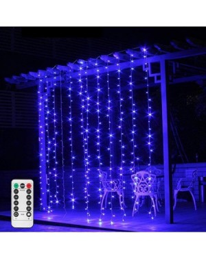 Indoor String Lights Backdrop Curtain String Lights Battery Operated-6.5ft x 6.5ft 200 LED Twinkle Starry Window Icicle Light...