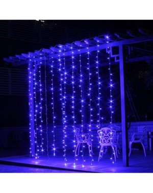 Indoor String Lights Backdrop Curtain String Lights Battery Operated-6.5ft x 6.5ft 200 LED Twinkle Starry Window Icicle Light...