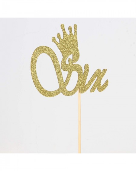 Cake & Cupcake Toppers Glitter Gold Six Cake Topper-6th Birthday Wedding Party Decorations Supplies-Numeber 6 Birthday or Wed...