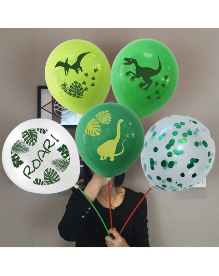 Balloons 17 Pieces Dinosaur Balloons Party Balloons Number Balloons Party Theme Outdoors 1th Birthday Decorative Balloons - N...