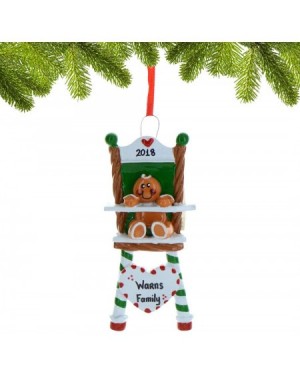 Ornaments Personalized Gingerbread High-Chair Christmas Tree Ornament 2020 - Cute Sugar Baby Sit Eat Green Red Candy Cane Hea...