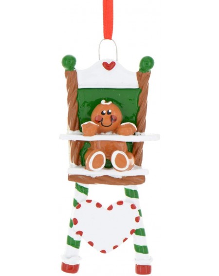 Ornaments Personalized Gingerbread High-Chair Christmas Tree Ornament 2020 - Cute Sugar Baby Sit Eat Green Red Candy Cane Hea...
