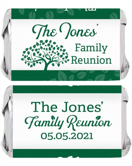 Favors Personalized Family Reunion Mini Candy Bar Labels - 45 Stickers (Forest Green) - Forest Green - CU19D7KKQT0 $23.75