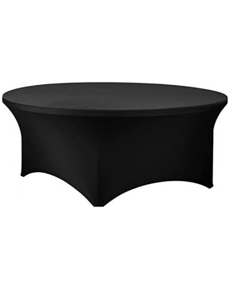 Tablecovers Black 60 Inch 5 Foot Round Stretch Spandex Tablecover - Black - CC185Q07UEZ $30.34